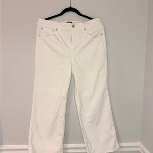 J.Crew Wide Leg Crop Jeans White Cropped Denim Size 30